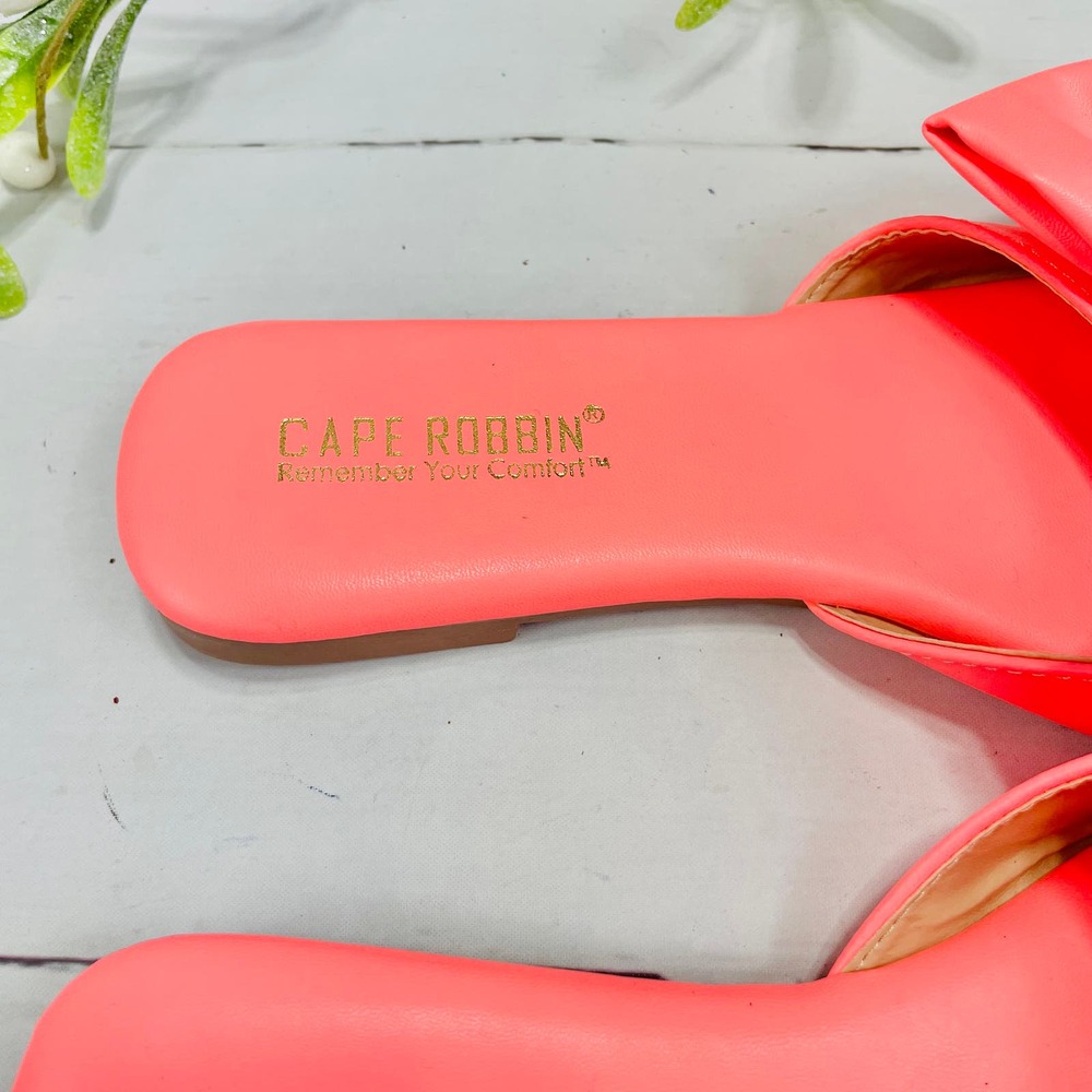 NEW Cape Robbin Pink JuJu Sandals Slides with Bow-SZ 6 - Picture 5 of 7